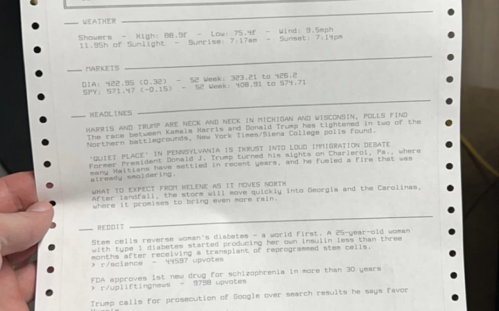 How I get daily news with a dot matrix printer