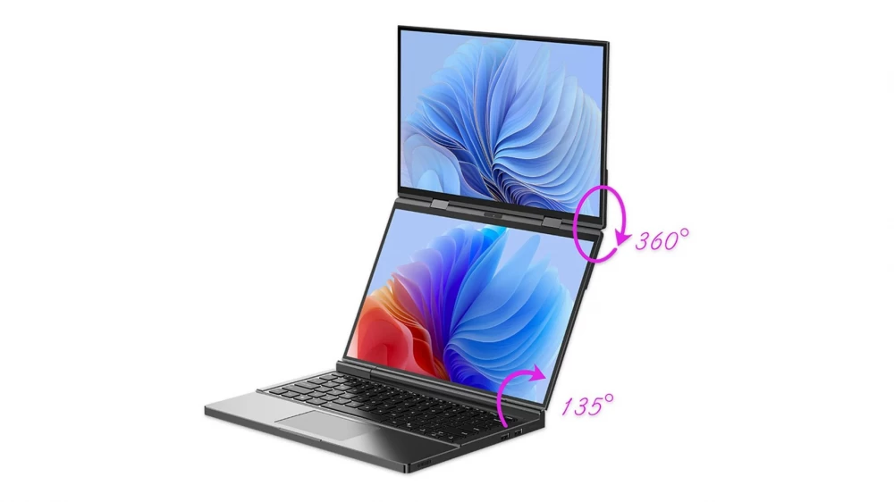 
Two screens for a laptop, connected via USB
