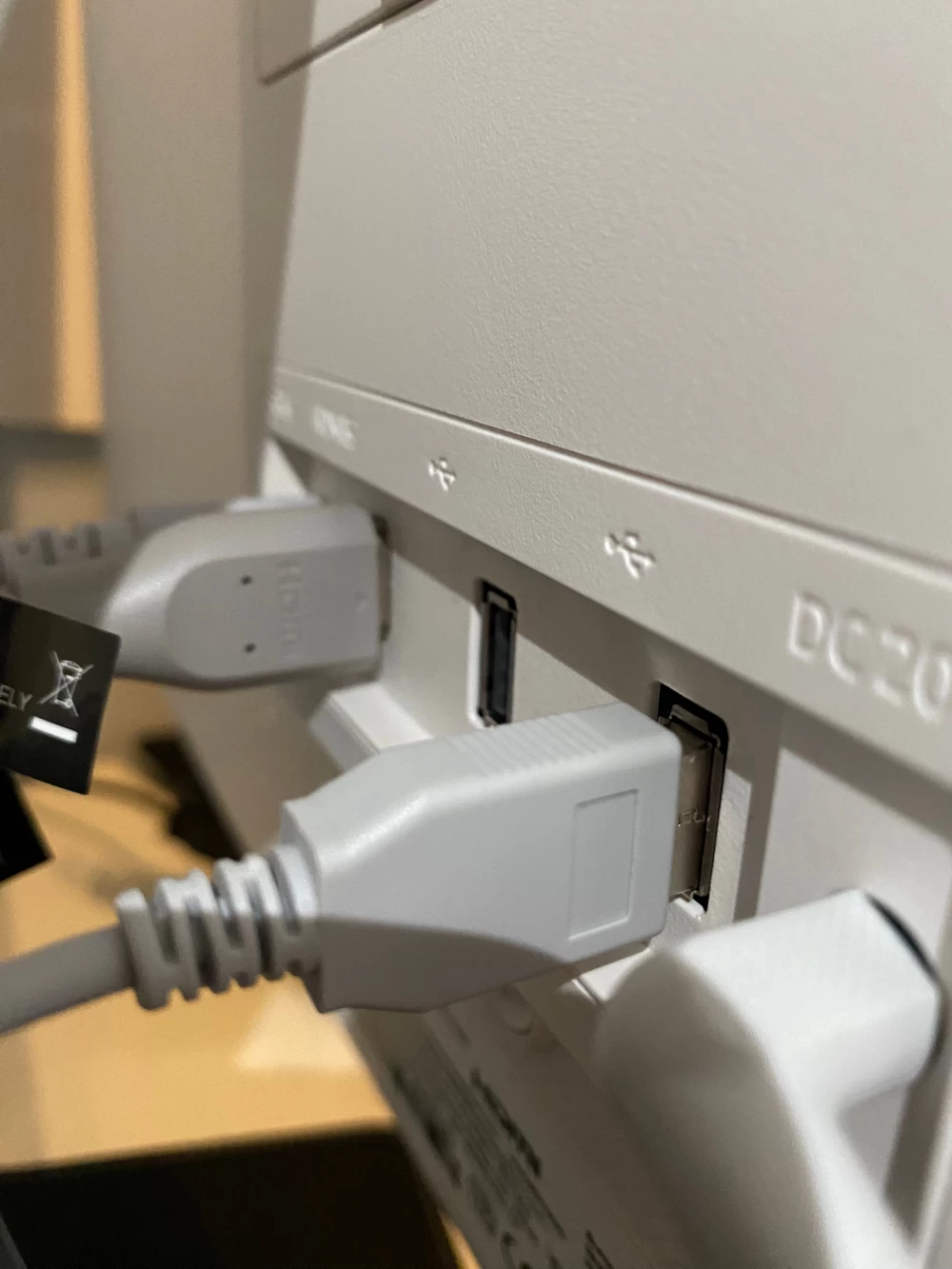 Side view of the Samsung Smart Monitor M8 showing its slim profile.