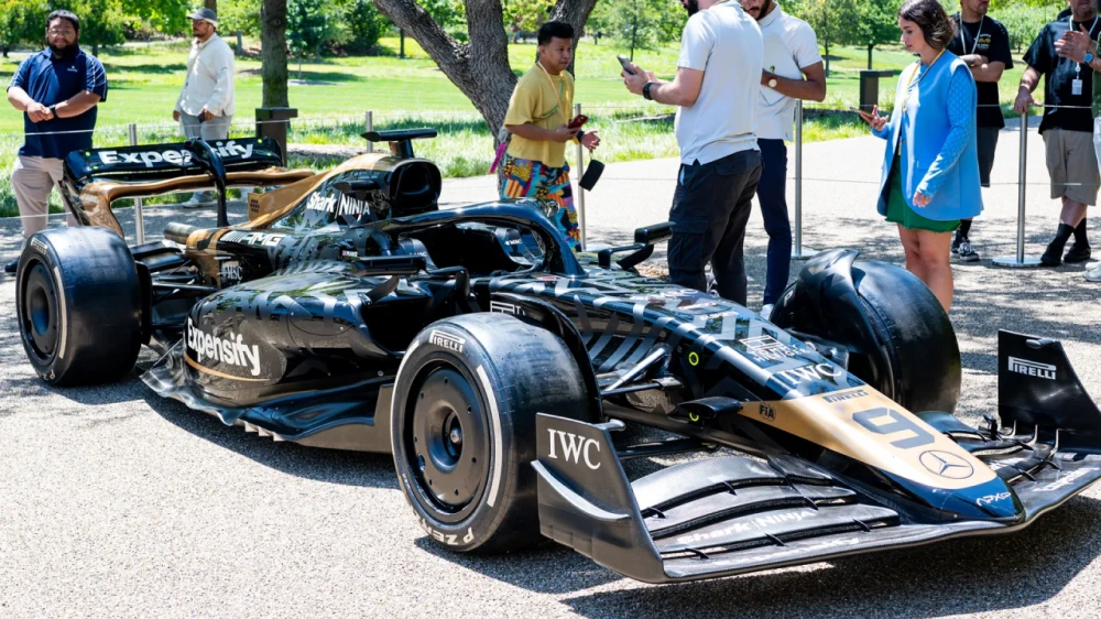 A classic Formula 1 race car up close through the lens of a special iPhone-based camera by Apple