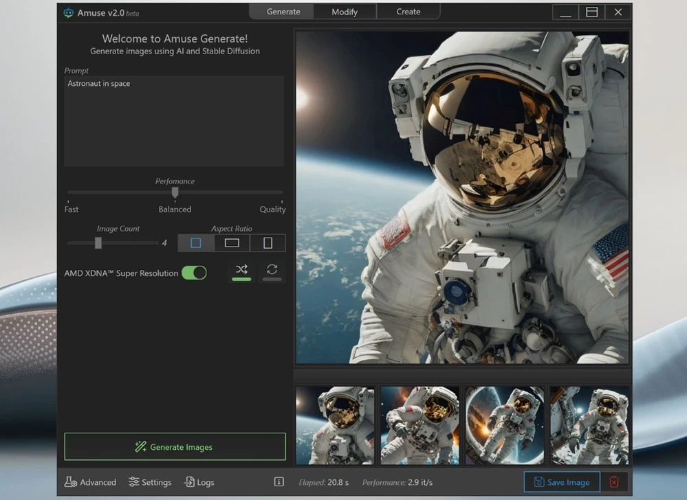 Generate any images with Amuse 2.0