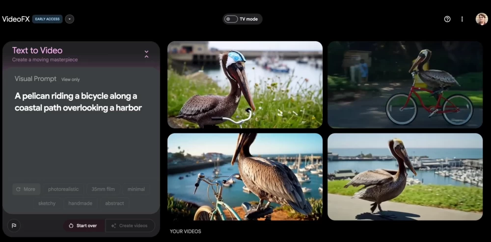 

User testing Veo 2.0 on their device

