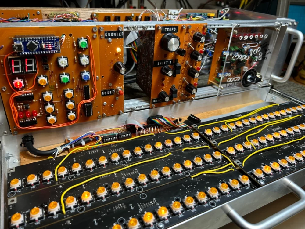 Analog drum machine with digital control.