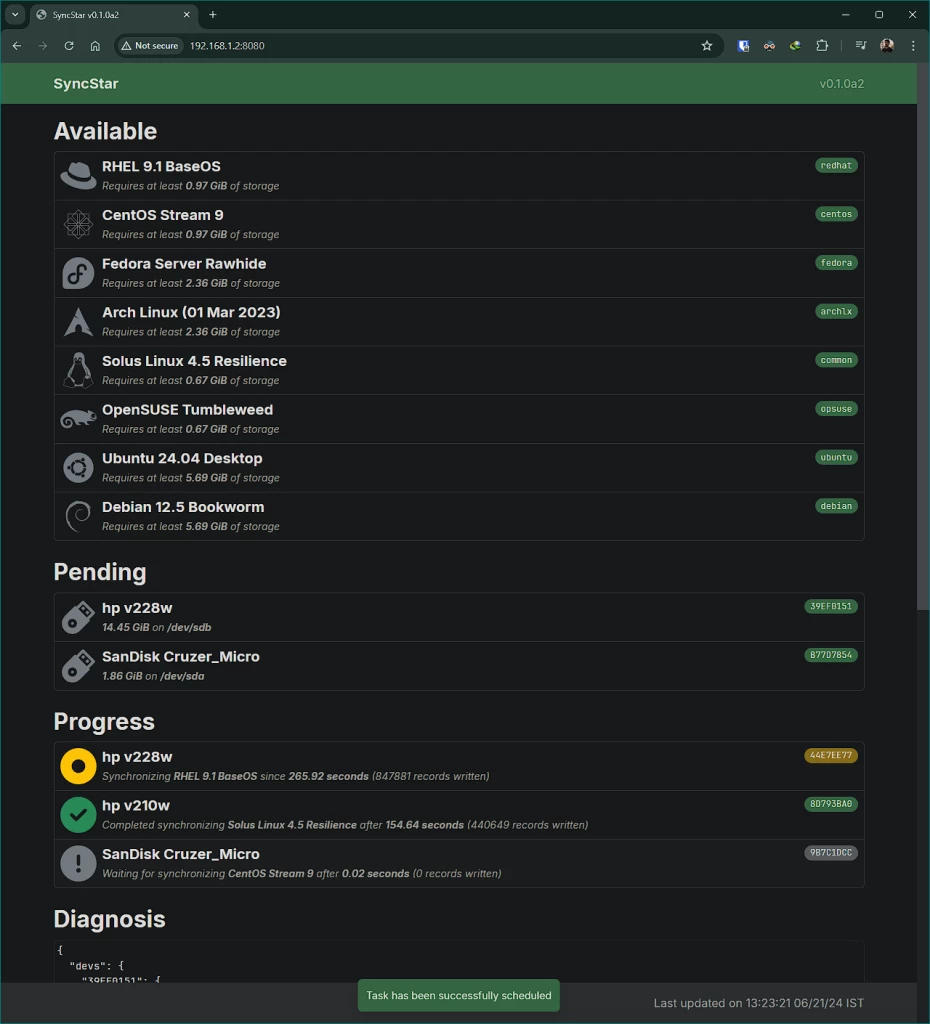 Russian laptop on a desk with an open screen