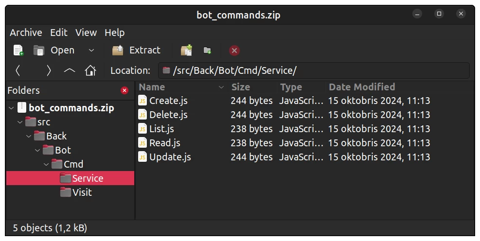 Archive with source files