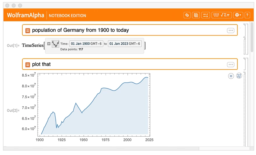 The student uses Wolfram to solve complex mathematical problems.