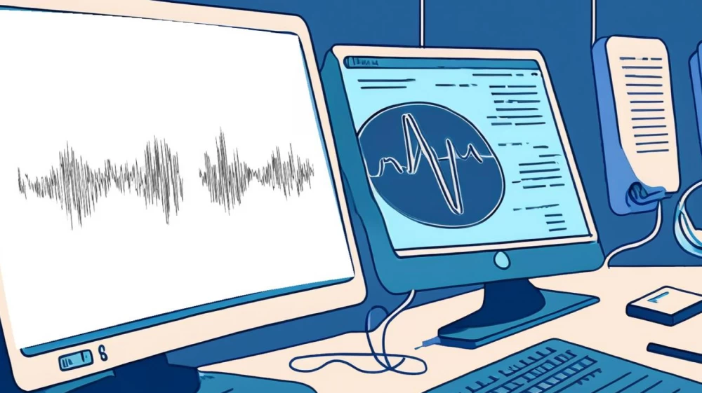 
A robotic rover controlled by AI explores the surface of Mars.
