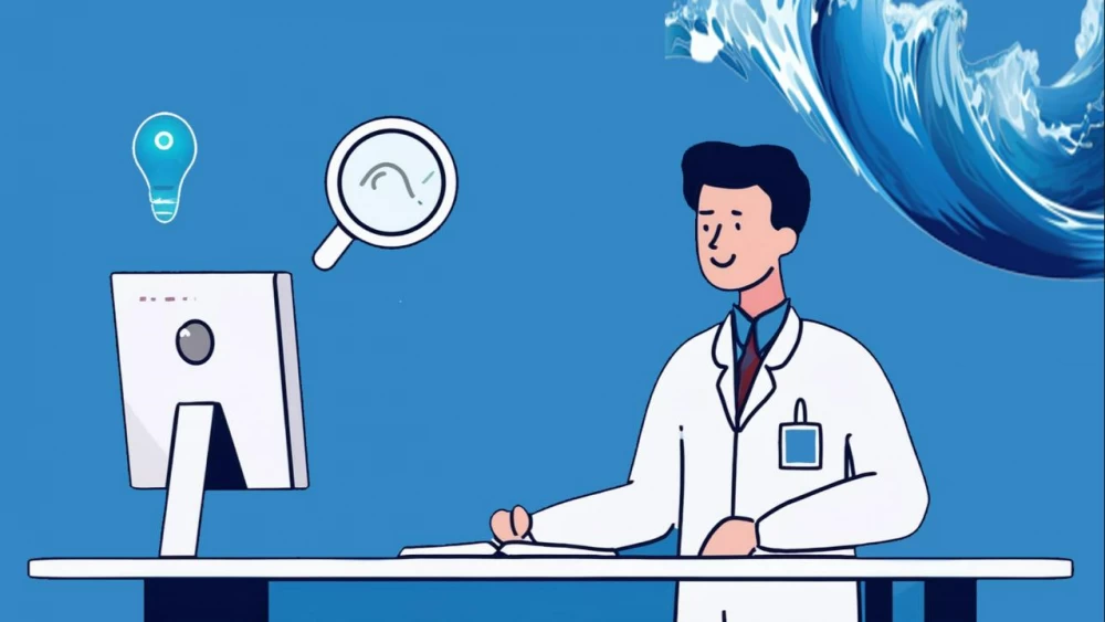 
Image of a satellite using AI to monitor climate change on Earth.
