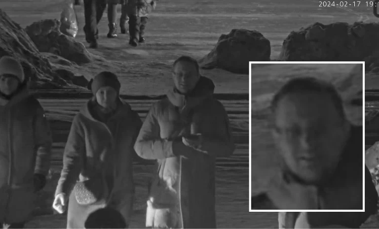 Example of an image from a camera that switched to IR illumination due to lack of street light.