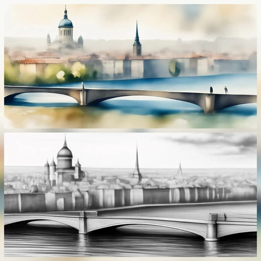 At a meeting in one of the St. Petersburg restaurants, I photographed the view from the window, redrew it as a rough sketch on tracing paper, and found out how Galaxy AI sees what I see. There is something in it. We store photos and forget them, but this one was remembered.