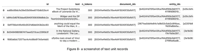 Figure 8: Screenshot of text unit records