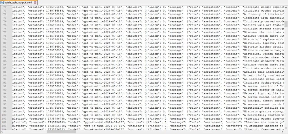 Package processing results