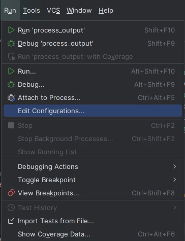 Editing configurations