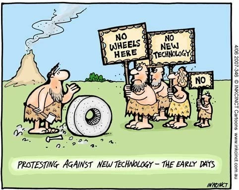 People will obviously become extinct if their work is made easier and the wheel is invented