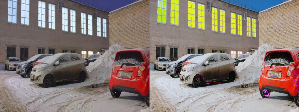   
A mobile photo before and after enhancement using AI technologies to achieve DSLR-quality.  
