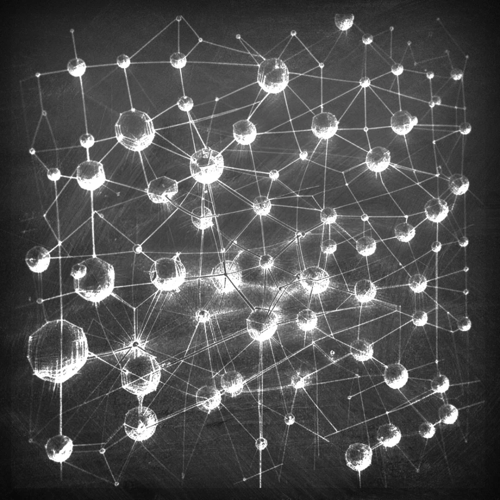 An image of a device capable of recreating consciousness, where the mechanisms of neural connections and proton interactions merge into one living system.