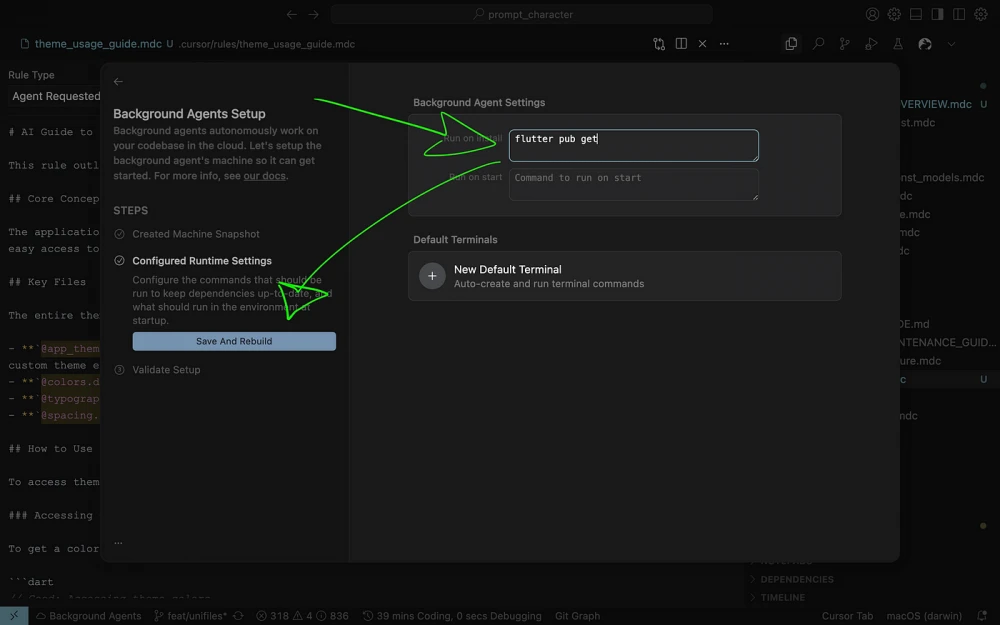 An illustration of Flutter’s background agent interacting with cursor in an app.