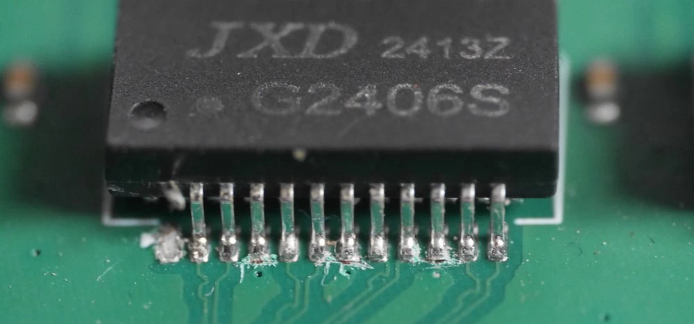 Cut ground tracks on the Ethernet transformer
