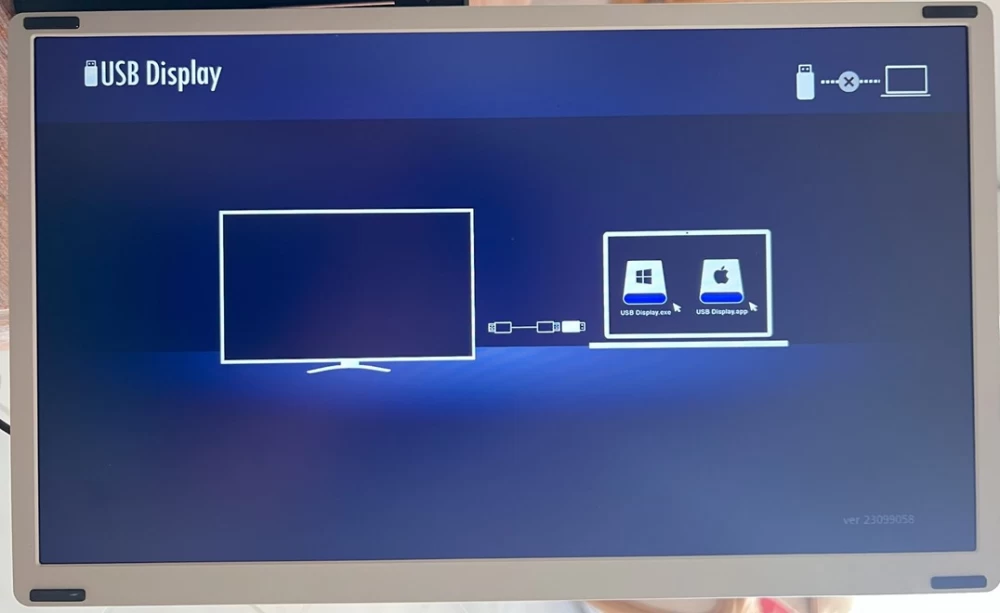 
Cheburashka from a laptop with two portable displays
