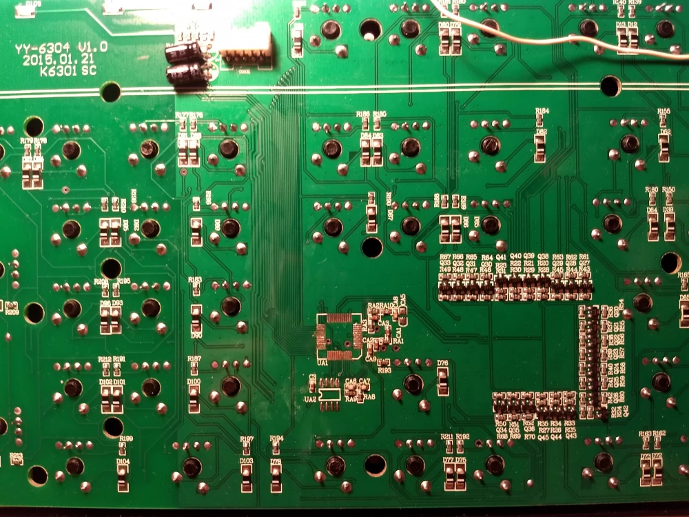 Place for the future board. The old controller has been removed.