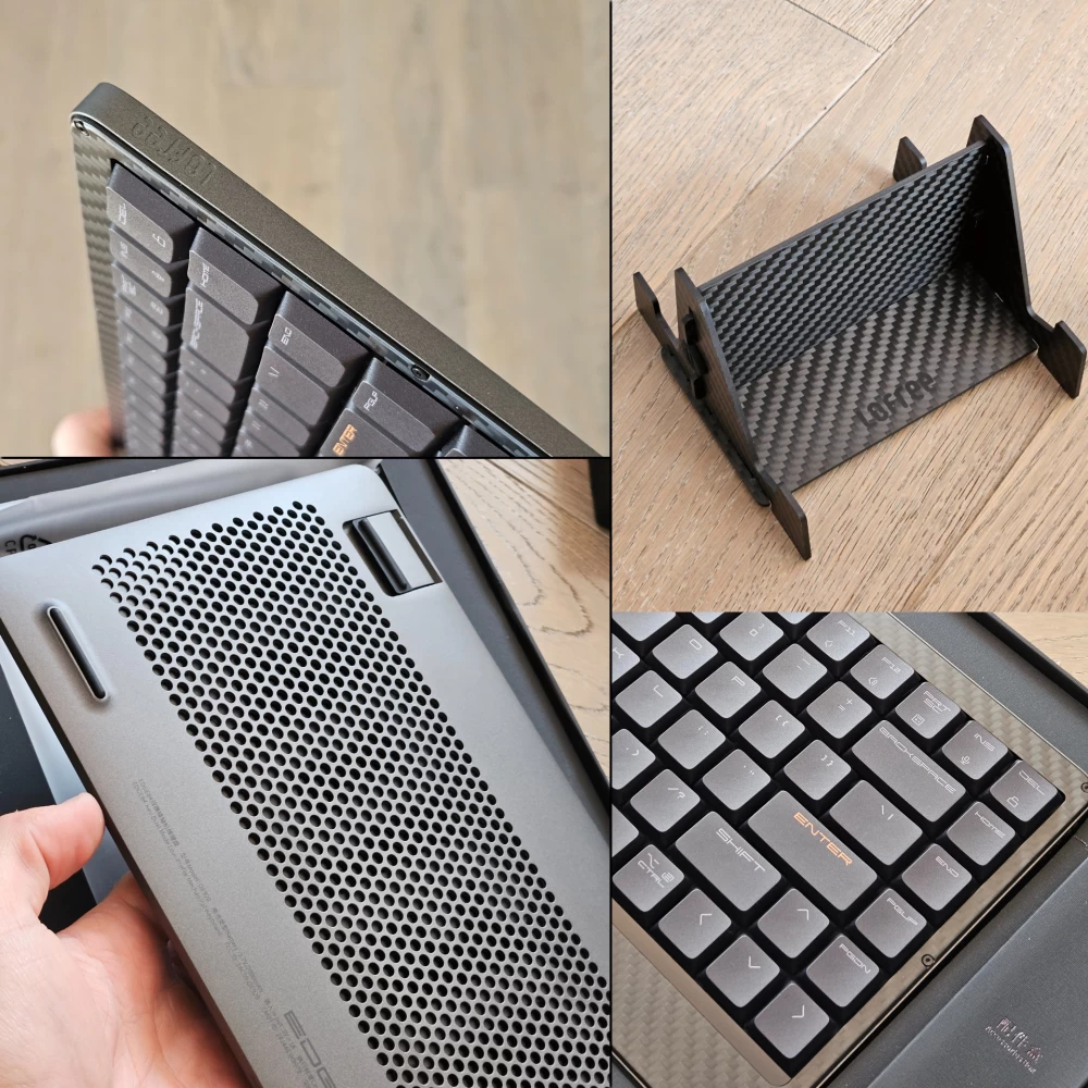 Keyboard with quiet keys and support for multiple devices