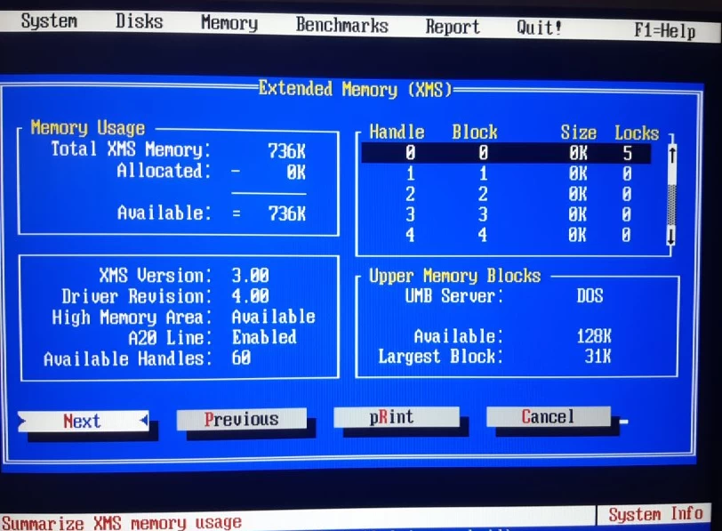 Norton Utilities on pico-xt (XMS)