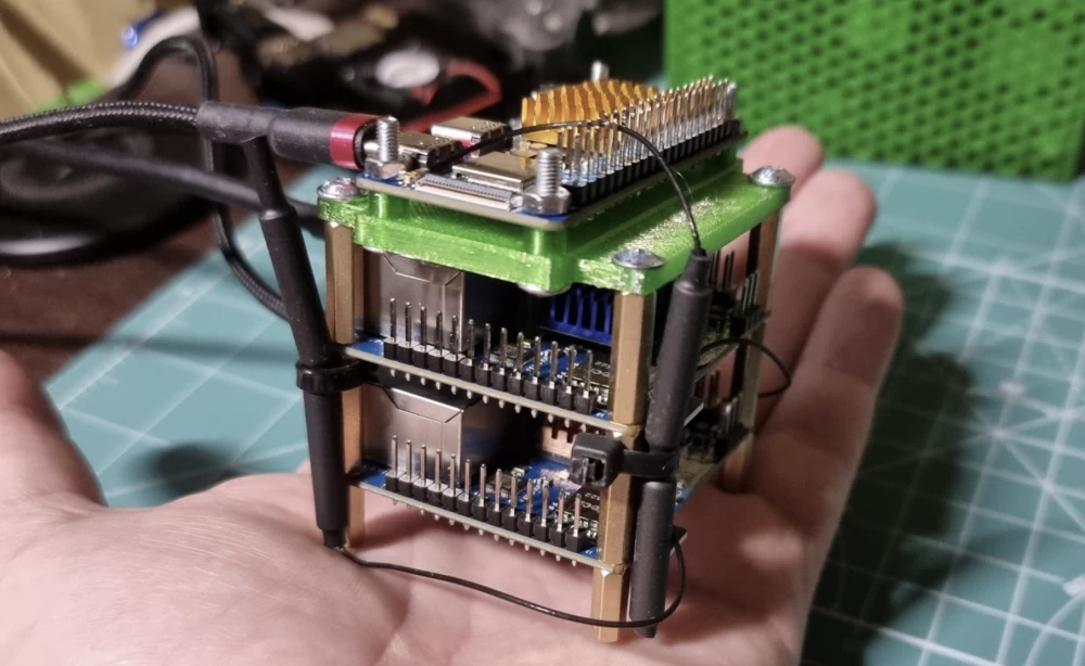 Photo by the author of the article Orange k8s cluster in the palm of your hand.