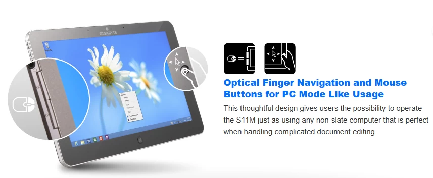 Optical sensor and mouse buttons on the tablet case