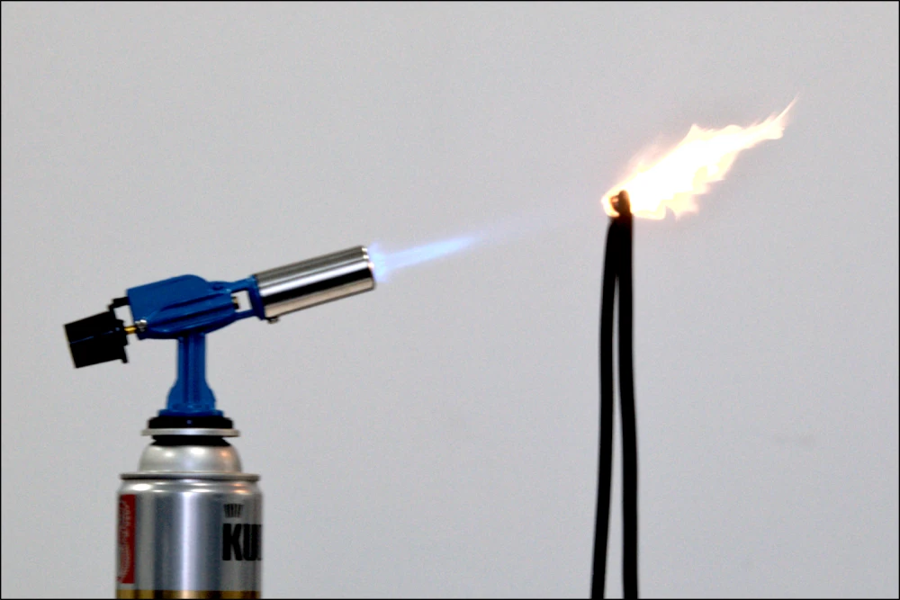 Flame resistance test