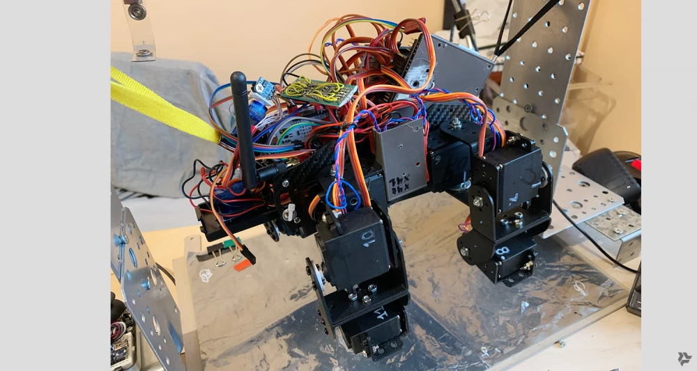 
Bread dough robots on a baking sheet.
