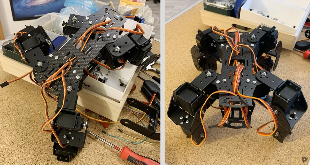 
Kitchen robots baked in the oven.
