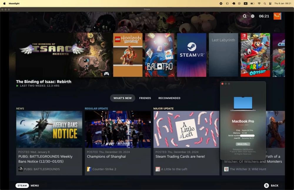 Moonlight on MacBook