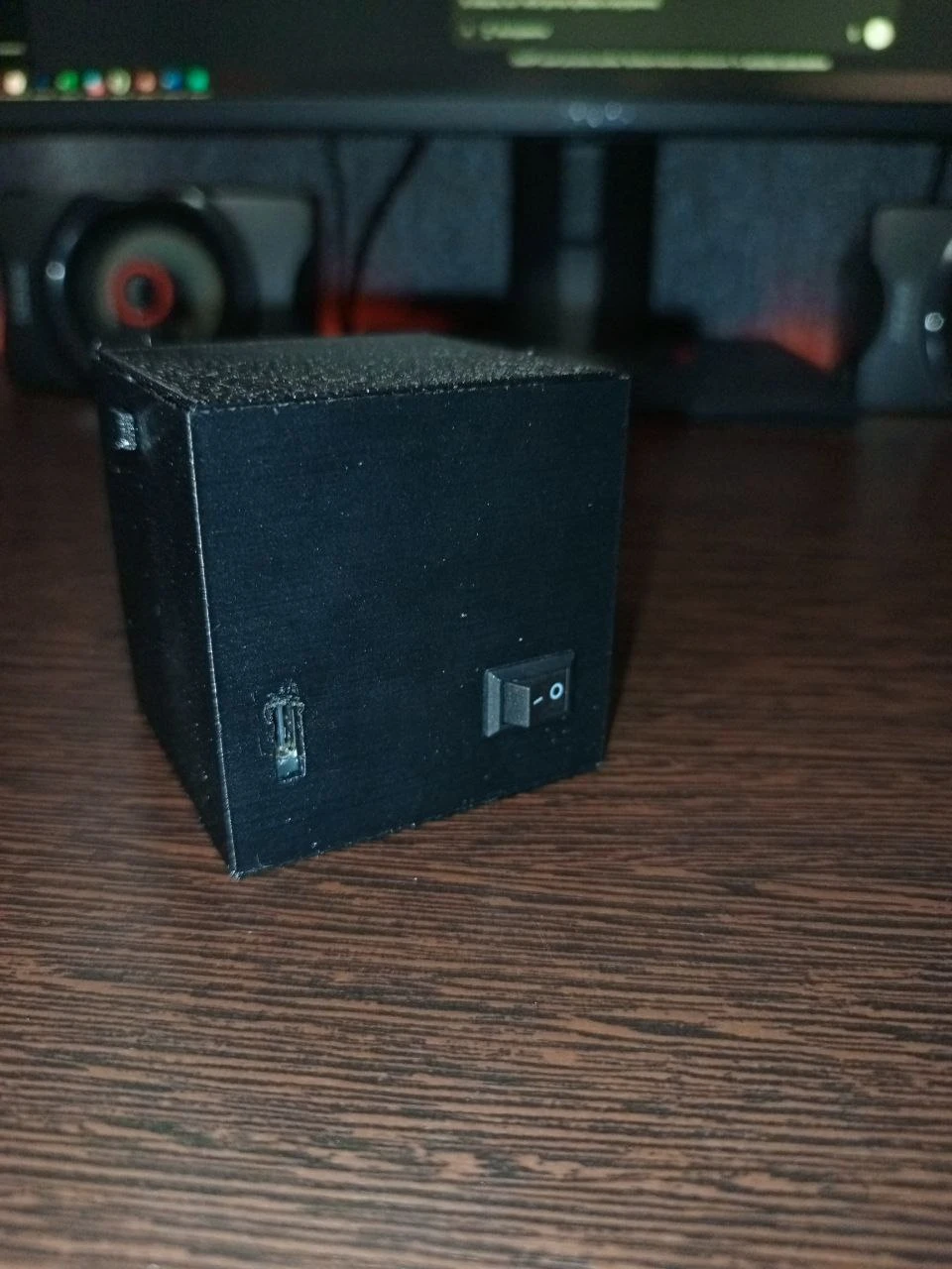 
Body for a homemade device rear view. Charging port had to be slightly enlarged mechanically