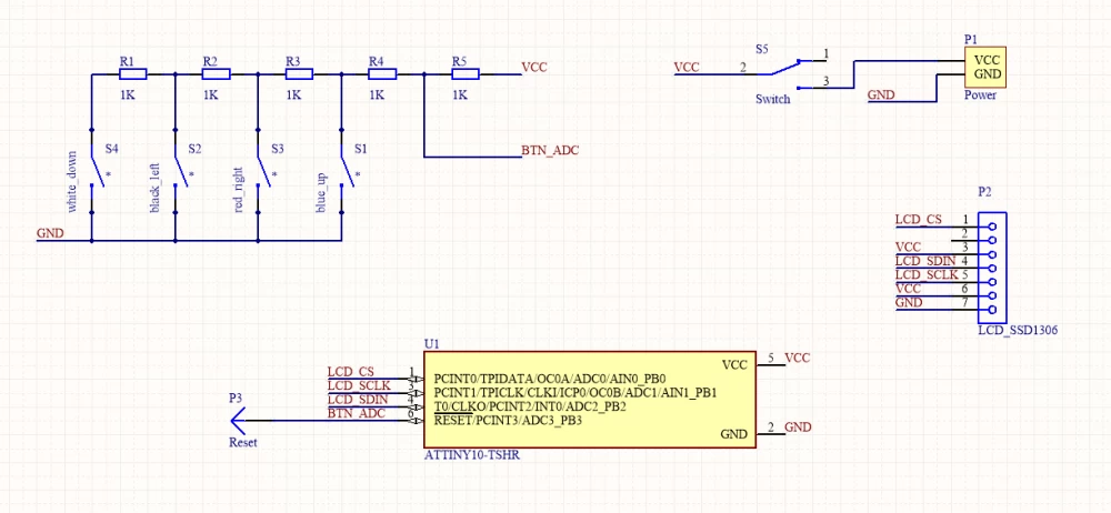 A simple version of Tetris based on ATtiny10.