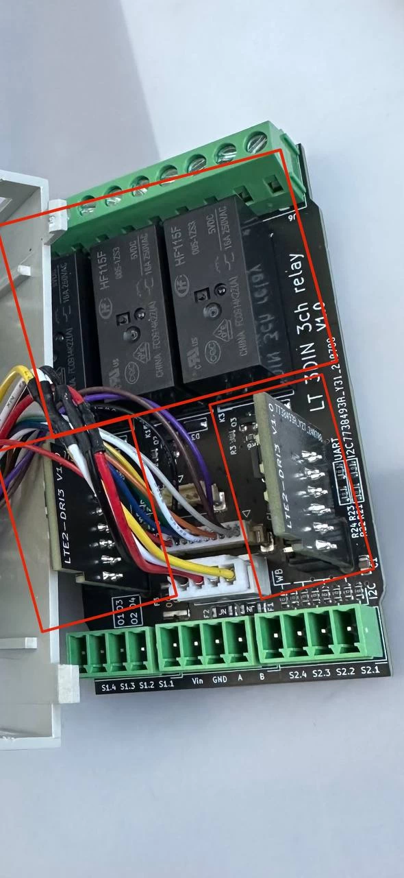 The experimental module contains three relays with direct control via GPIO and a couple of expansion slots