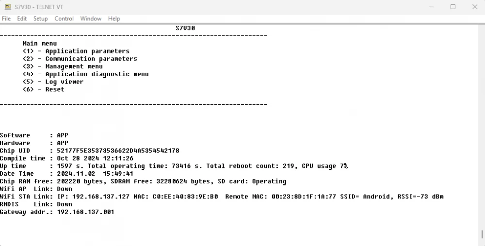 Calibrating the accelerometer on the S7V30 platform