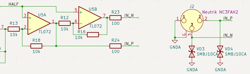 
Class D amplifier on TPA3255 with status indicators
