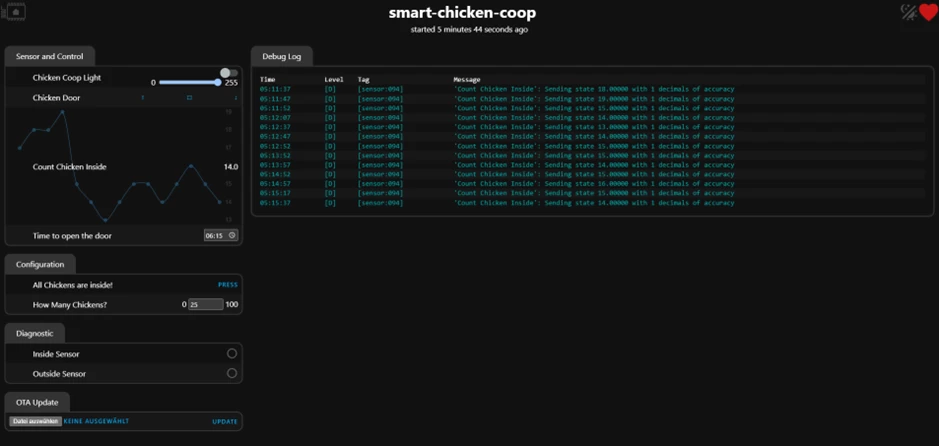 Example interface for ESPHome