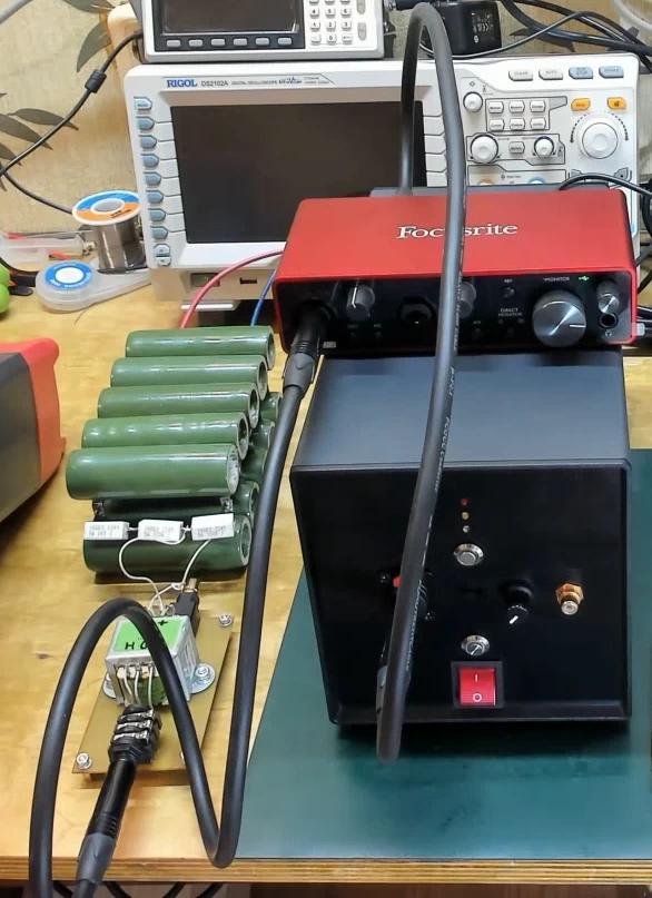 
Testing the Class D amplifier on TPA3255 with an oscilloscope
