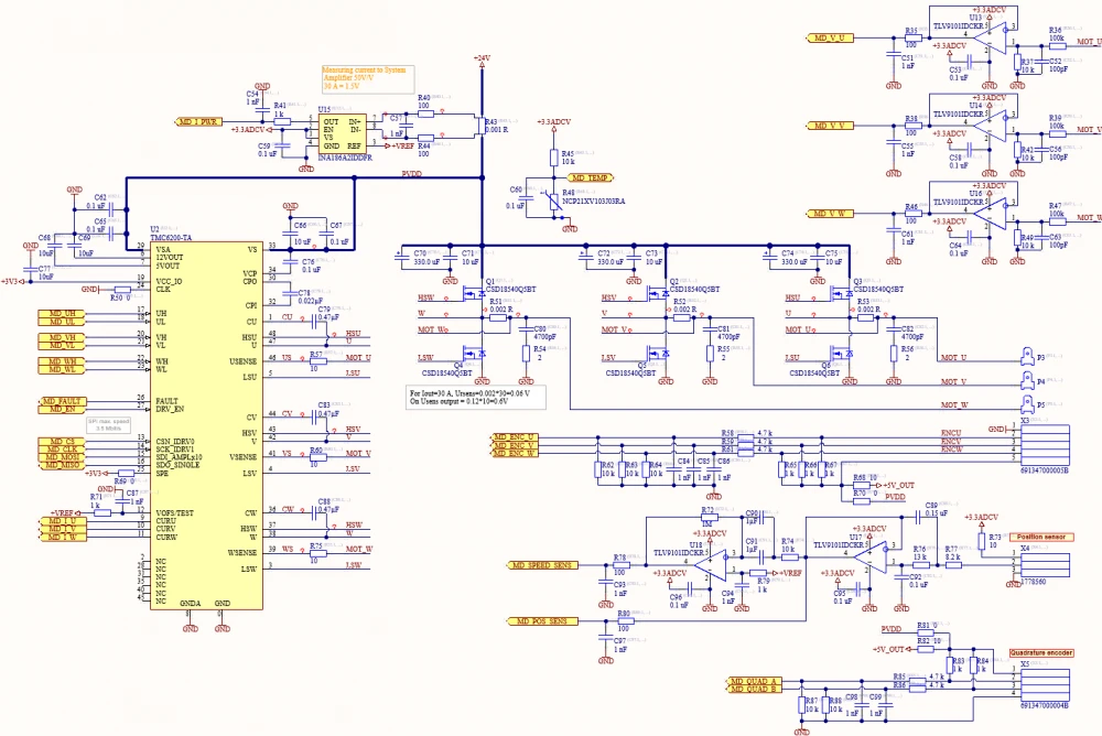 One of the two identical motor driver subsystems