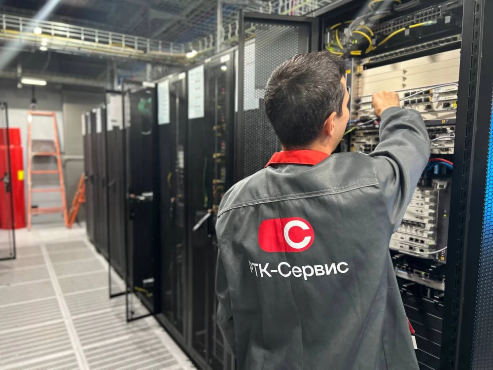 Telecommunication racks in the laboratory