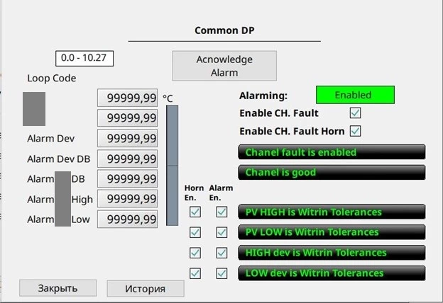 The Common DP control interface with various parameters. At first glance, it is clear that nothing is clear.