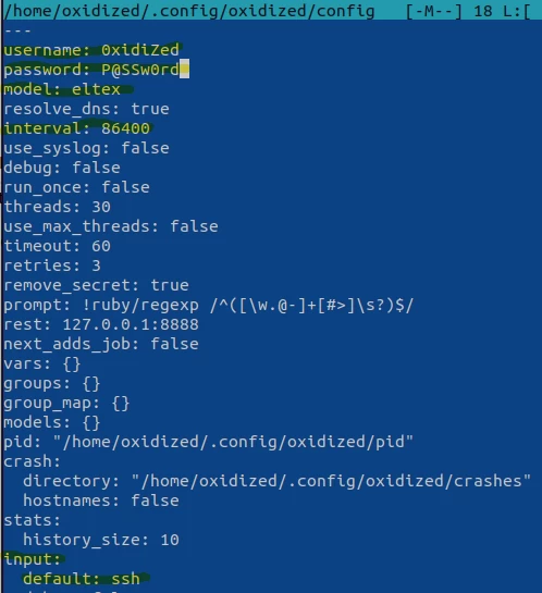 
Eltex network equipment configuration using Oxidized
