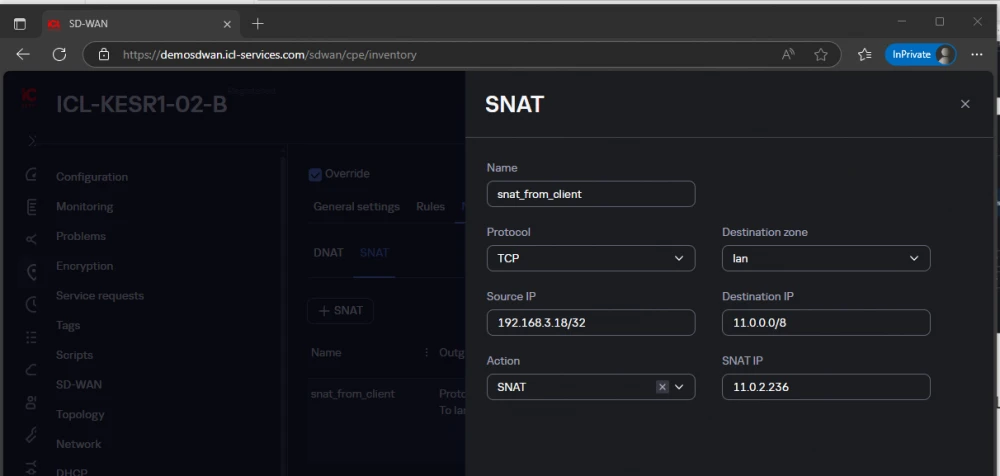   
Merging infrastructure in SD-WAN with repeating node addresses  

