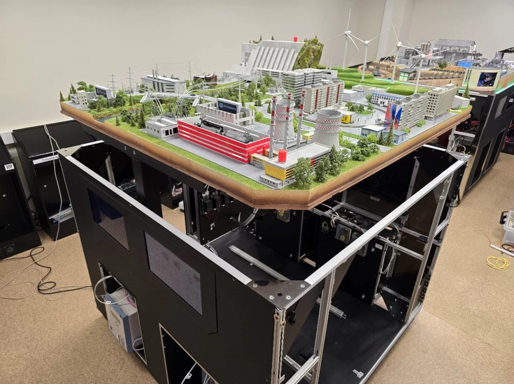 Large-scale layout of CHP with banks and trees for the Standoff cyber battle