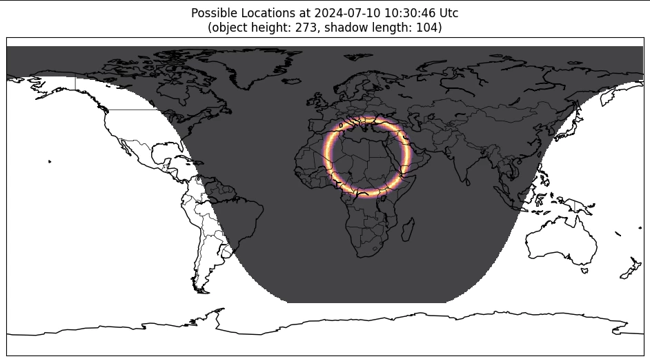 
Shadows of street lamps and benches used for geolocation using the Shadow Finder Tool.
