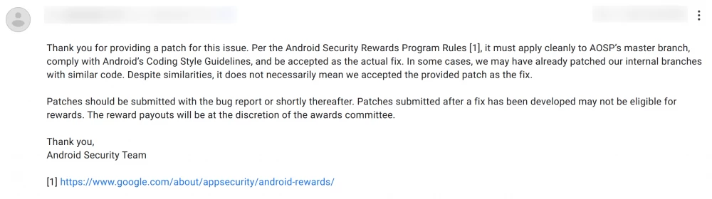 Ladybug demonstrates successful vulnerability detection in an Android application.