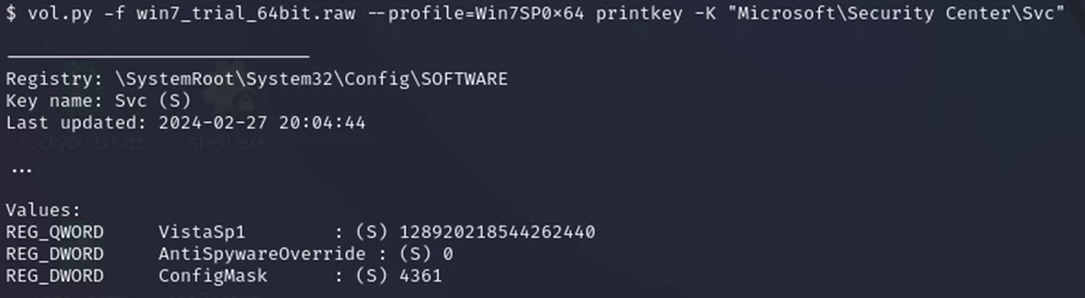 Extracting data from the registry to determine user actions
