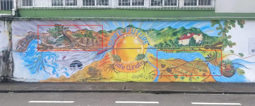 Mural depicting the nature of Dominica