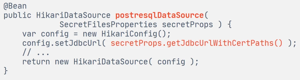 Obtaining and updating secrets in Spring services